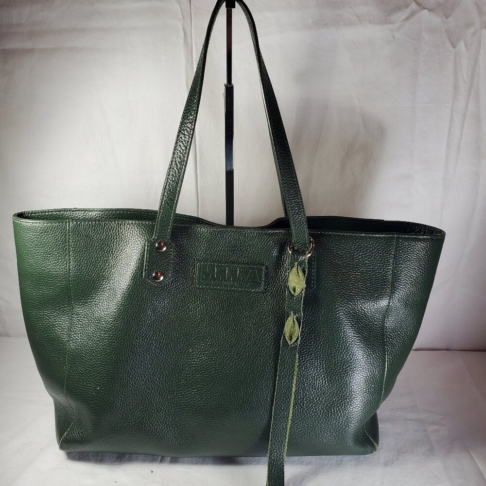M.I.L.A. Dark Green Leather Bag